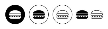 Web ve mobil uygulama için burger simgesi ayarlandı. Hamburger ve sembol. hamburger