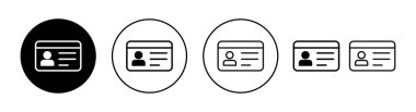 Web ve mobil uygulama için lisans simgesi ayarlandı. Kimlik kartı simgesi. Sürücü ehliyeti, personel kimlik kartı 
