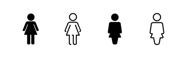 Icono Femenino Vector Mujer Signo Símbolo — Vector de stock