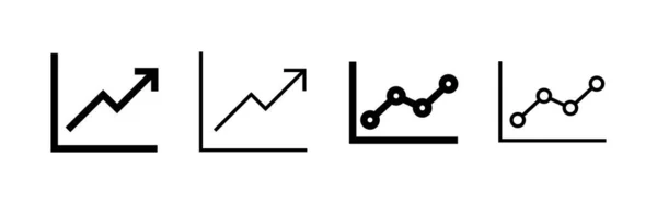 Creciente Vector Icono Gráfico Signo Símbolo Carta Icono Diagrama — Archivo Imágenes Vectoriales