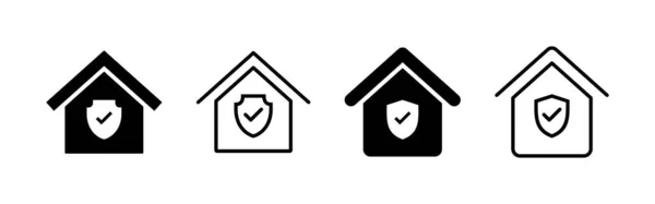 Assurance Habitation Icône Vecteur Signe Symbole Protection Domicile — Image vectorielle