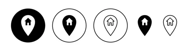 Address Icon Set Web Mobile App Home Location Sign Symbol — Stock Vector