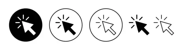Haga Clic Icono Para Web Aplicación Móvil Signo Flecha Puntero — Archivo Imágenes Vectoriales