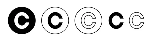 Icona Copyright Impostata App Web Mobile Segno Simbolo Del Copyright — Vettoriale Stock