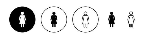 Ikon Wanita Ditata Untuk Aplikasi Web Dan Seluler Wanita Tanda - Stok Vektor