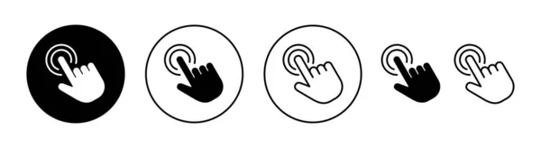 Jeu Icônes Clic Main Pour Application Web Mobile Signe Symbole — Image vectorielle