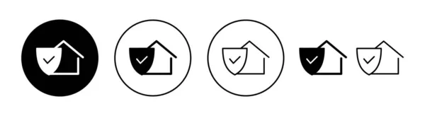 Иконка Домашней Страховки Веб Мобильного Приложения Знак Символ Защиты Дома — стоковый вектор