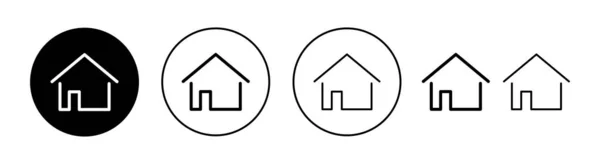 Ensemble Icônes Maison Pour Application Web Mobile Panneau Symbole Accueil — Image vectorielle