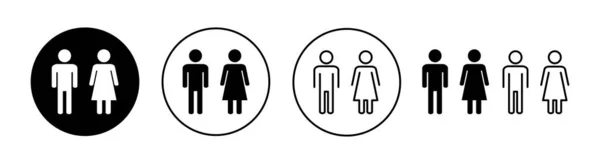网络应用和移动应用的男女图标集 男女符号和符号 女孩和男孩 — 图库矢量图片