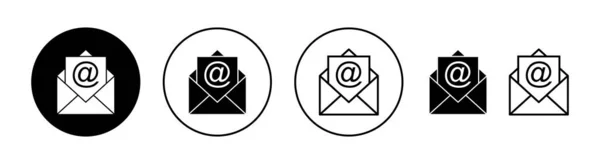 Sada Ikon Pošty Pro Webovou Mobilní Aplikaci Email Symbol Ikona — Stockový vektor