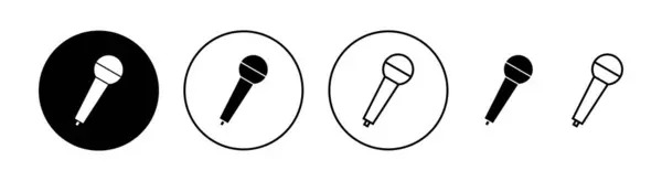 Microfoon Icoon Set Voor Web Mobiele App Karaoke Teken Symbool — Stockvector