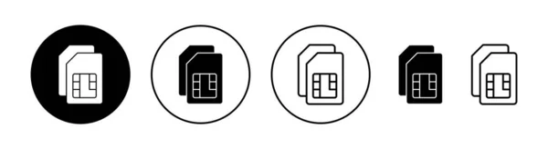 Ikona Karty Sim Dla Aplikacji Internetowych Mobilnych Podwójny Znak Karty — Wektor stockowy