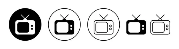 Conjunto Iconos Para Aplicaciones Web Móvil Signo Símbolo Televisión — Archivo Imágenes Vectoriales