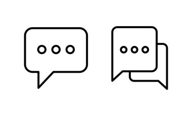 Sohbet ikonu vektörü. Konuşma balonu işareti ve sembol. Yorum simgesi. ileti