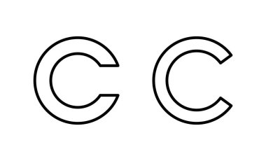 Telif hakkı simgesi vektörü. telif hakkı işareti ve sembol