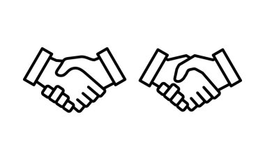 Tokalaşma ikonu vektörü. İş tokalaşma işareti ve sembol. iletişim anlaşması