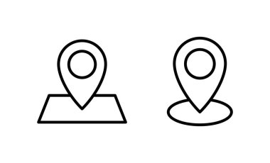 Haritalar ve simge vektörü. konum işareti ve sembol. coğrafi konum, imleç simgesi.
