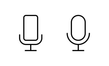 Mikrofon ikon vektörü. Karaoke işareti ve sembol