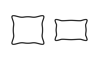 Yastık simgesi vektörü. Yastık işareti ve sembol. Rahat yumuşacık yastık.