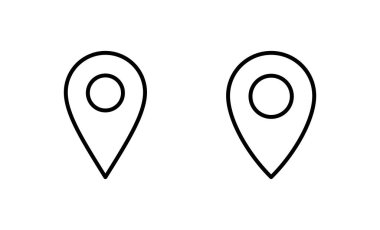 Pin simgesi vektörü. Yer işareti ve sembol. hedef simgesi. harita iğnesi