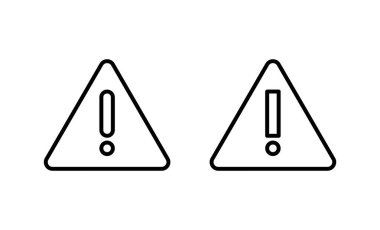 Ünlem tehlikesi ikon vektörü. Dikkat işareti ve sembol. Tehlike uyarısı işareti