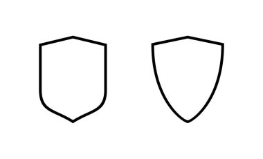 Kalkan simgesi vektörü. Koruma ikonu. Güvenlik işareti ve sembol