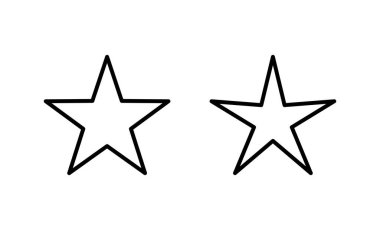 Yıldız simgesi vektörü. Reyting işareti ve sembol. favori yıldız simgesi