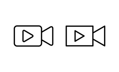 Video simgesi vektörü. Video kamera işareti ve sembol. Film tabelası. Sinema