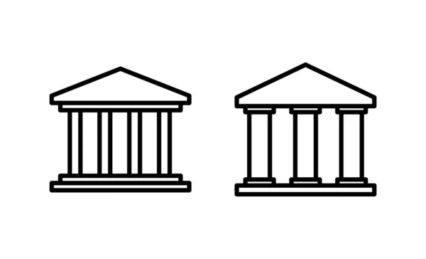Vektor Ikony Banky Bankovní Značka Symbol Muzeum Univerzita — Stockový vektor