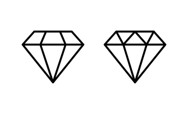 Вектор Діамантової Піктограми Діамантові Дорогоцінні Камені Знак Символ — стоковий вектор