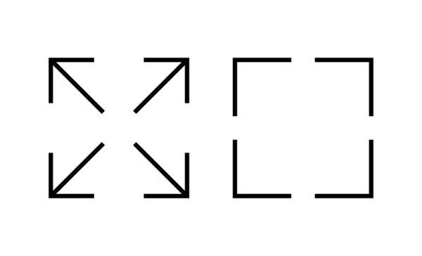 Вектор Повноекранної Піктограми Розгорнути Повноекранного Знака Символу Символ Стрілками — стоковий вектор