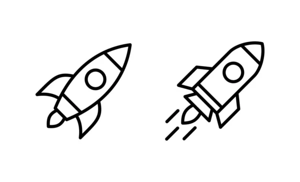Cohete Vector Icono Signo Símbolo Inicio Icono Lanzacohetes — Vector de stock