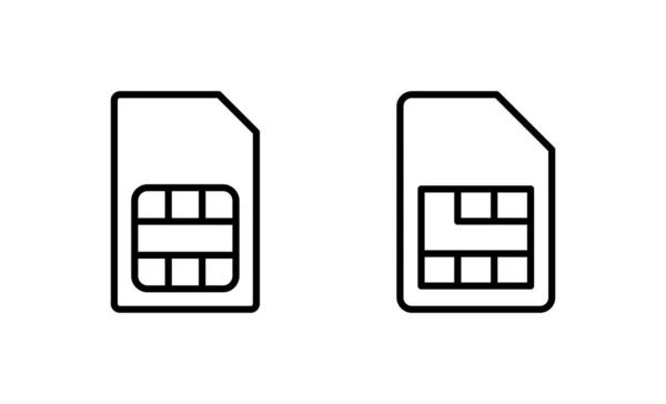 Vecteur Icône Carte Sim Double Sim Carte Signe Symbole — Image vectorielle