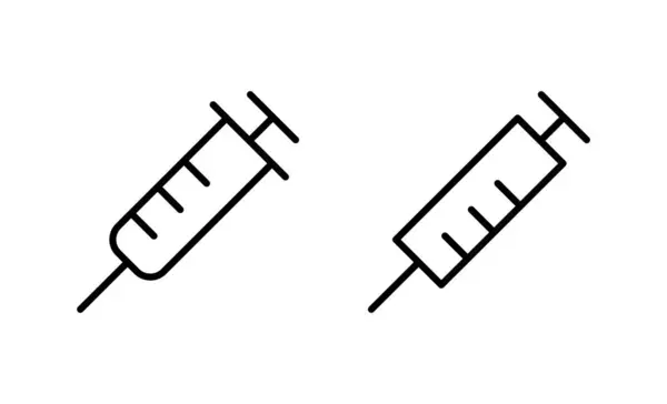 Icône Seringue Vecteur Signe Injection Icône Symbol Vaccine — Image vectorielle