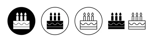 Set Icone Torte App Web Mobile Segno Simbolo Della Torta — Vettoriale Stock