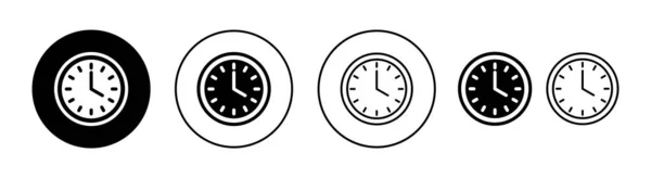网络应用和移动应用的时钟图标集 时间的标志和符号 观看图标 — 图库矢量图片