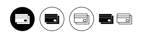 Webおよびモバイルアプリ用に設定されたクレジットカードアイコン クレジットカード決済記号と記号 — ストックベクタ