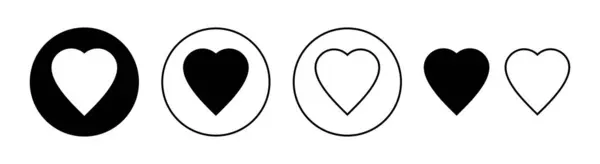 Love Icon Set Web Mobile App Heart Sign Symbol Icon — Stock Vector