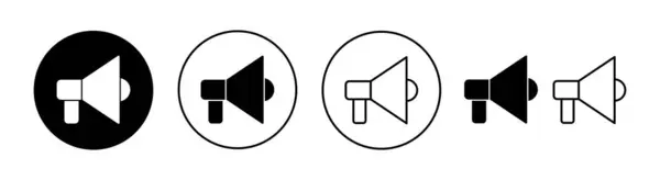 Conjunto Iconos Megáfono Para Aplicaciones Web Móviles Signo Símbolo Del — Archivo Imágenes Vectoriales