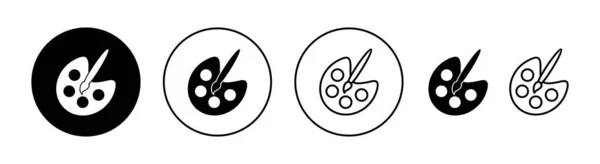 网络应用和移动应用的油漆图标集 漆刷符号和符号 油漆滚筒图标矢量 — 图库矢量图片