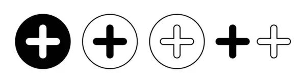 Ensemble Icônes Pour Applications Web Mobiles Ajouter Signe Symbole — Image vectorielle