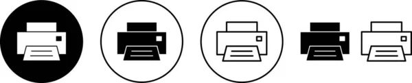 Imprimer Jeu Icônes Pour Application Web Mobile Signe Symbole Imprimante — Image vectorielle