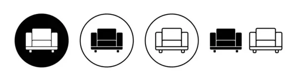 Zestaw Ikon Sofy Aplikacji Webowych Mobilnych Znak Sofa Symbol Ikona — Wektor stockowy