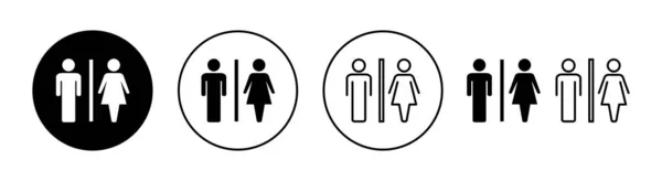 Sada Ikon Toalet Pro Web Mobilní Aplikaci Dívky Chlapci Toalety — Stockový vektor