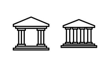 Banka simgesi vektörü. Banka işareti ve sembol, müze, üniversite