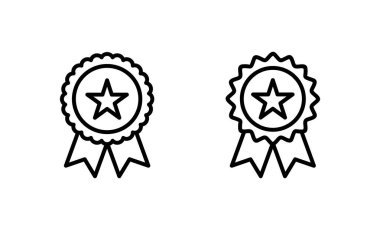 Rozet simgesi vektörü. Ödül ikon vektörü. İşaret ve simgelere ulaş