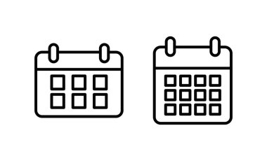 Takvim simgesi vektörü. Takvim işareti ve sembol. Simge simgesini ayarla
