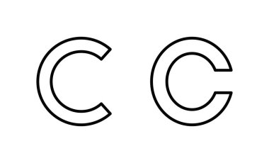 Telif hakkı simgesi vektörü. telif hakkı işareti ve sembol