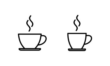 Kahve fincanı ikon vektörü. Kahve işareti ve sembol.