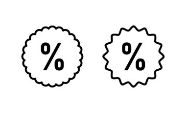 İndirimli simge vektörü. İndirim etiketi ve sembolü